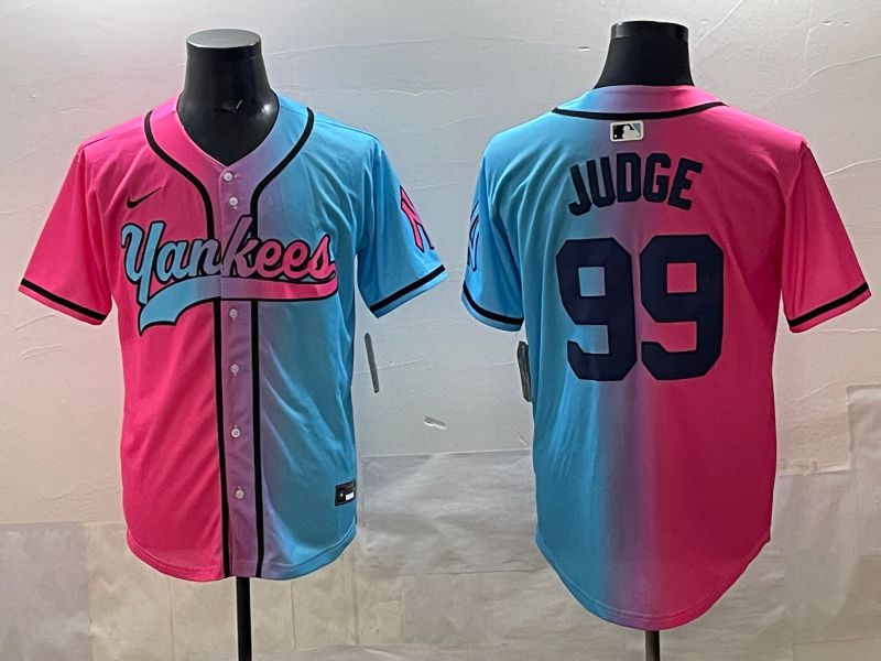 Men New York Yankees #99 Judge Blue pink Game 2025 Nike MLB Jersey style 001->new york yankees->MLB Jersey